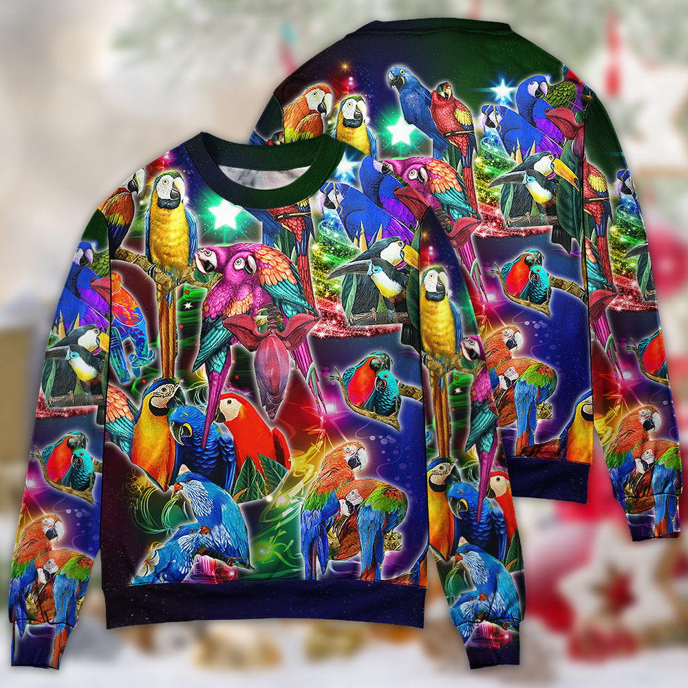 Parrot Tropical Merry Christmas – Sweater - Ugly Christmas Sweater