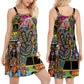 Hippie Santa Christmas Fun – Women's Summer Sleeveless V-Neck Camisole Dress
