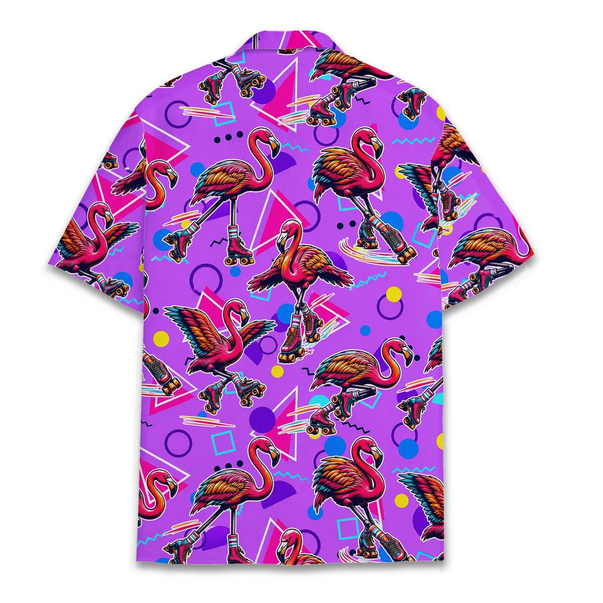 Retro Flamingo Roller Skating Summer Beach – Hawaiian Shirt