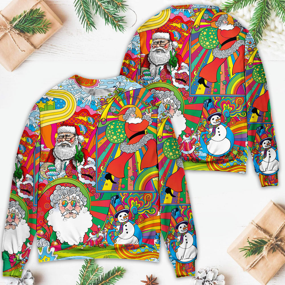 Hippie Santa Merry Xmas Style – Sweater - Ugly Christmas Sweater