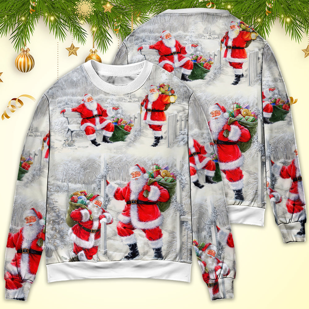 Christmas Santa Always With You Art – Sweater - Ugly Christmas Sweater