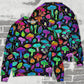 Neon Colorful Mushroom With Leaf Art – Sweater - Ugly Christmas Sweater