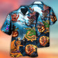 Halloween Dragon And Pumpkin Dark Sky - Hawaiian Shirt