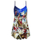Christmas Rooftop Santa Busy Night – Women's Summer Sleeveless V-Neck Camisole Dress
