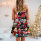 Santa Guitar Music Holiday – Women's Summer Sleeveless V-Neck Camisole Dress