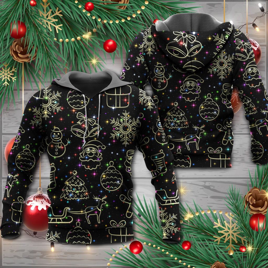 Christmas Neon Starry Night Style - Hoodie