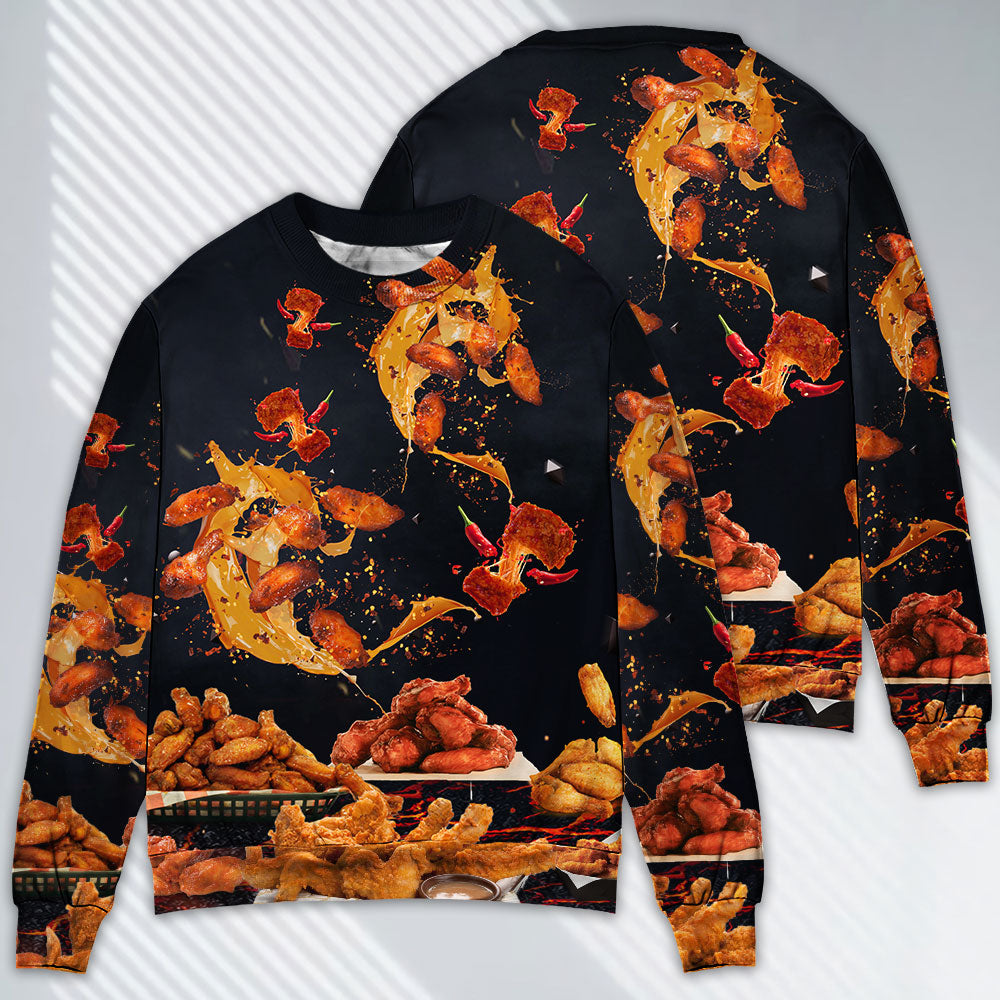 Chicken Wings Fast Food Delicious Art – Sweater - Ugly Christmas Sweater