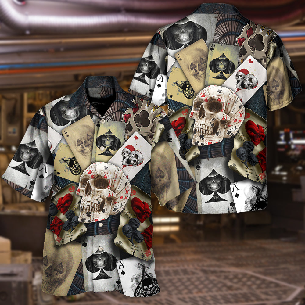 Skull Gambling Cards Retro Style – Hawaiian Shirt