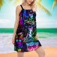 Cool DJ Cat Lifestyle – Women's Summer Sleeveless V-Neck Camisole Dress