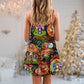 Hippie Mushroom Trippy Colorful Lover – Women's Summer Sleeveless V-Neck Camisole Dress
