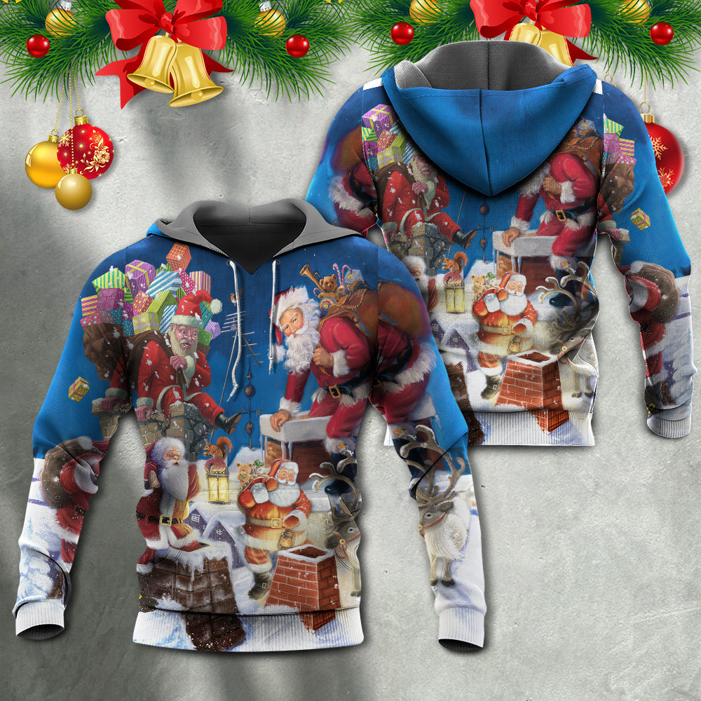 Christmas Santa Funny Coming Style - Hoodie