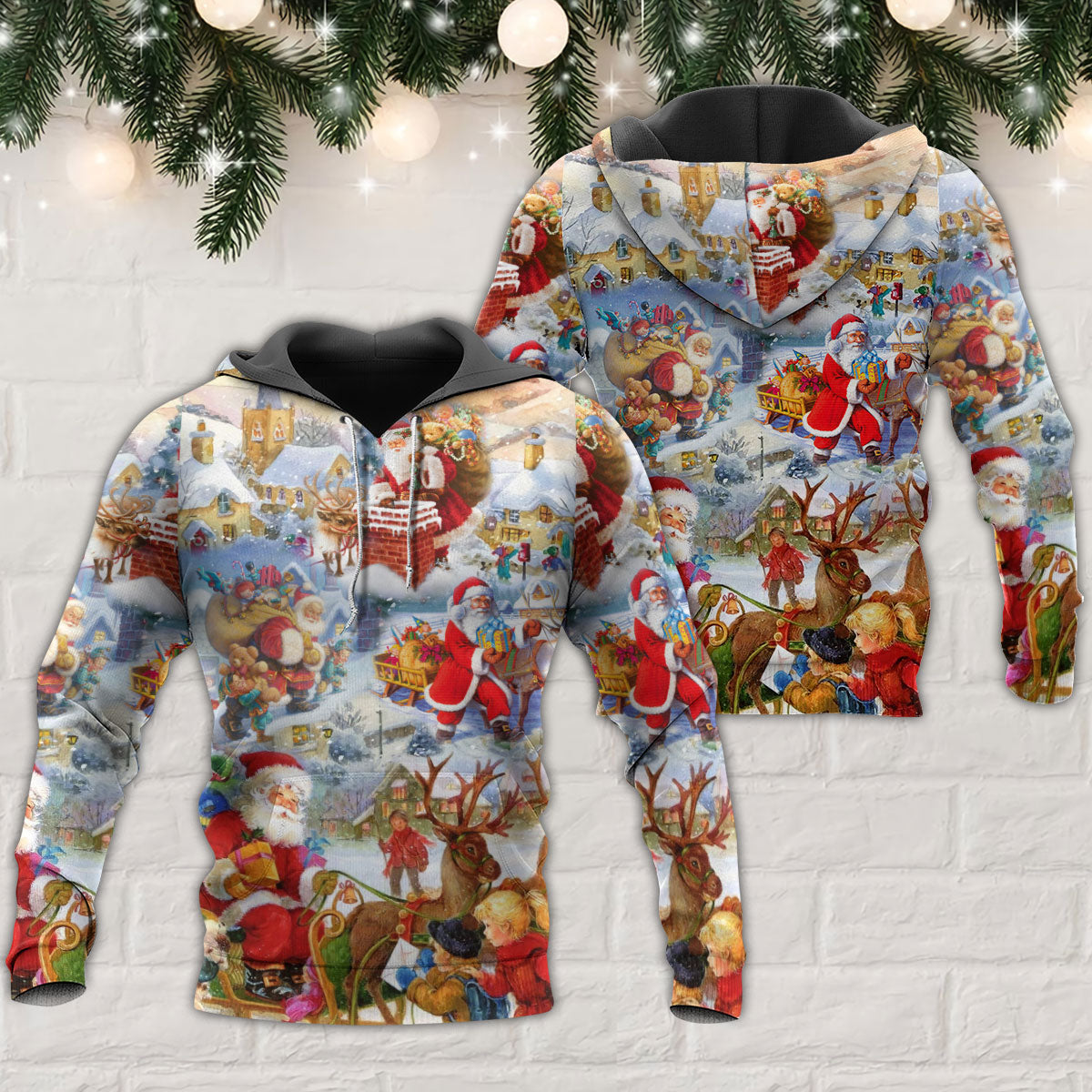 Christmas Merry Holly Jolly Quote Art – 3D Hoodie