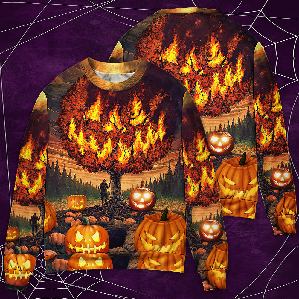 Halloween Pumpkin Wild Fantasy Style – Sweater - Ugly Christmas Sweater
