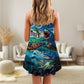 Fishing Shark Crazy Art – Women's Summer Sleeveless V-Neck Camisole Dress