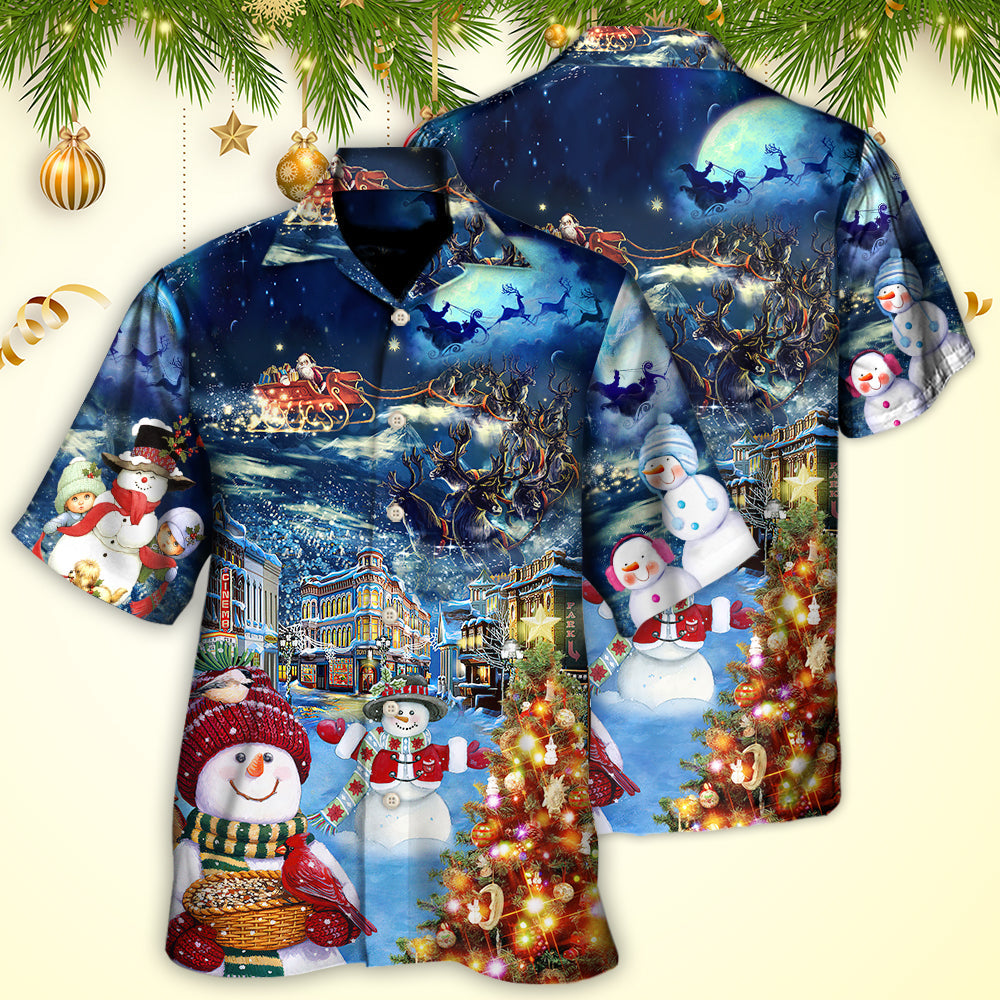 Christmas Family Snowman Love Light Art – Hawaiian Shirt