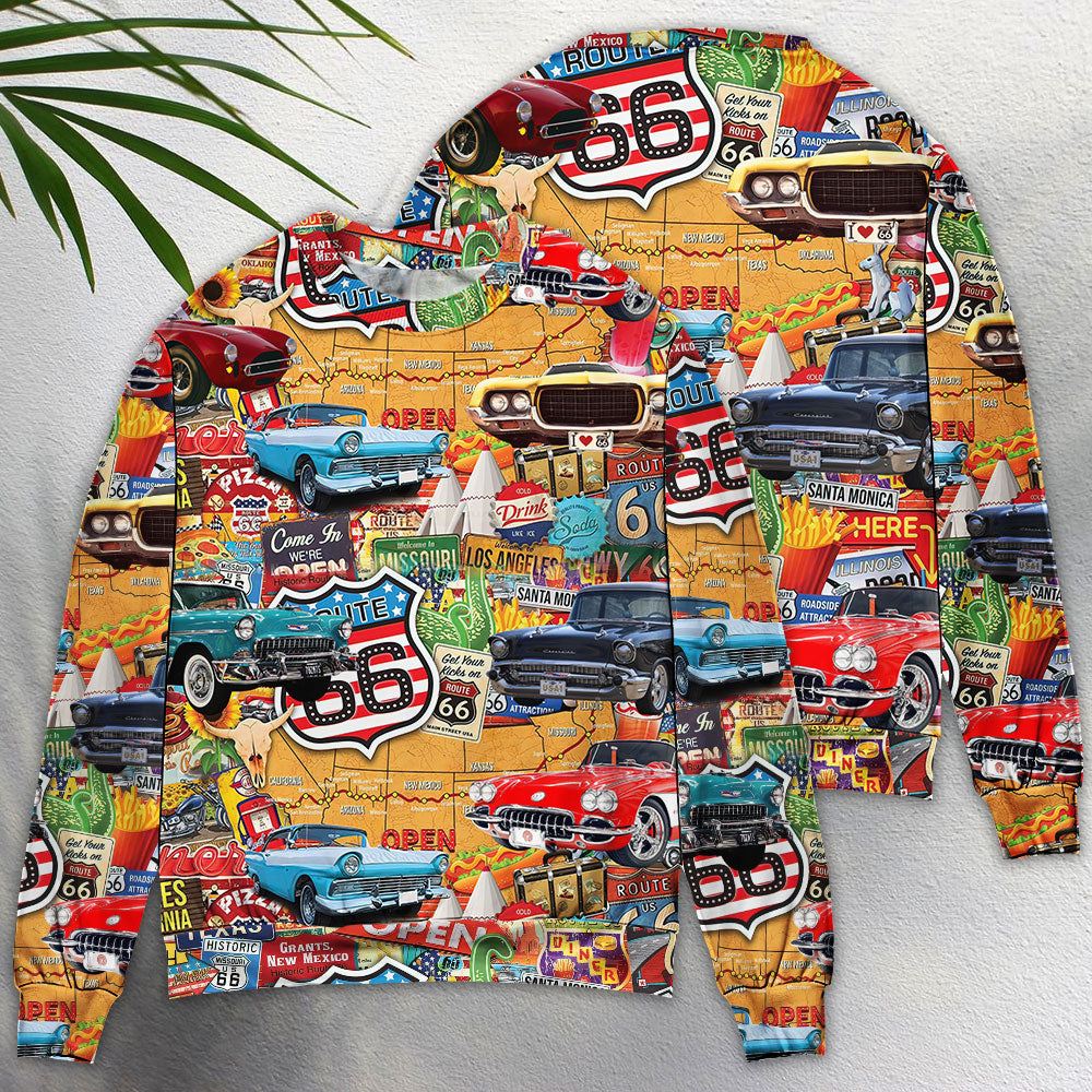 Vintage Route 66 Road Trip – Sweater - Ugly Christmas Sweater