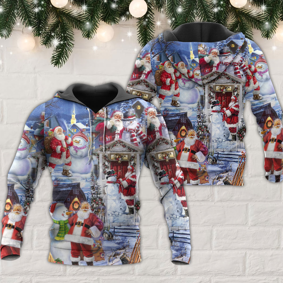 Snowman Winter Holiday Friends Art – 3D Hoodie