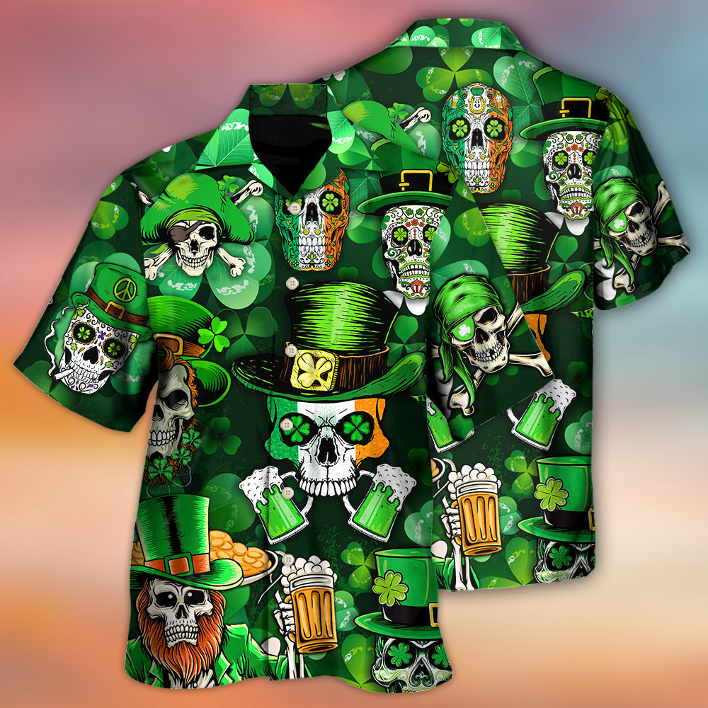 Irish Skull St Patrick Green Glow – Hawaiian Shirt