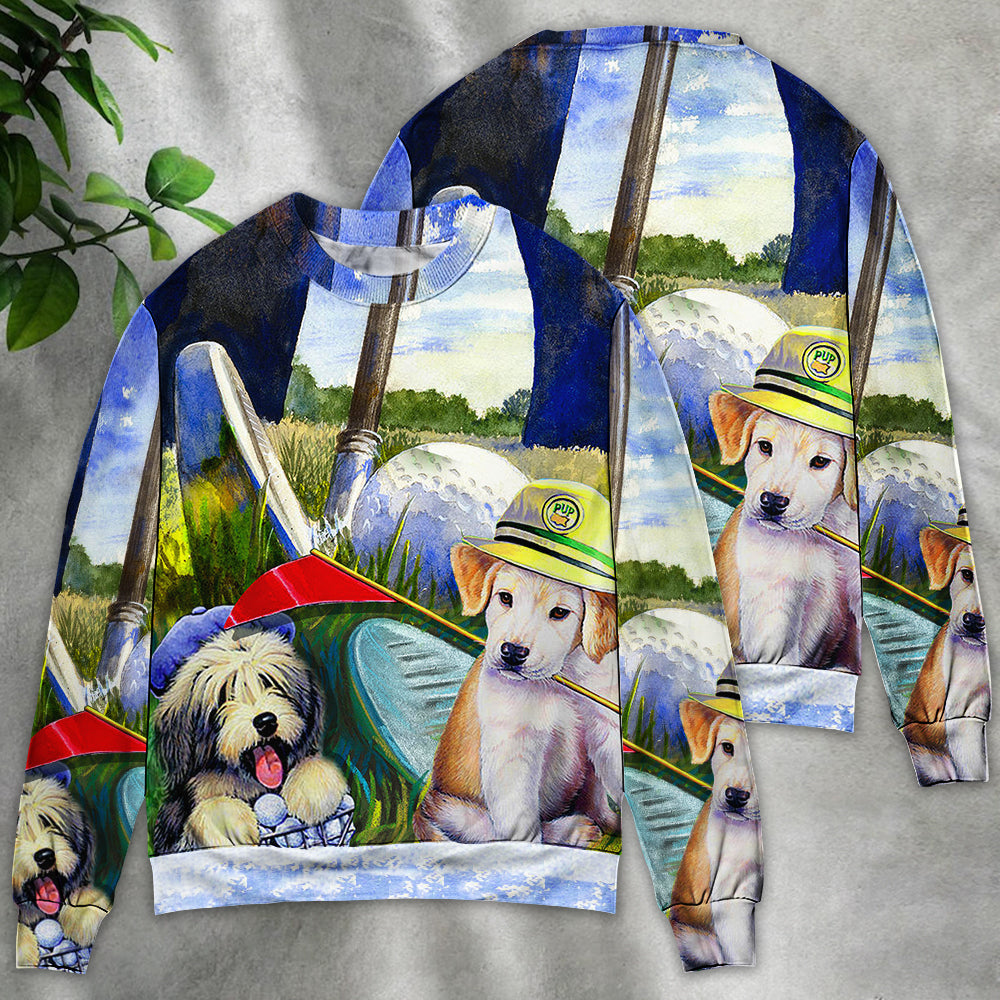 Funny Golf Dog Lover Art Style – Sweater - Ugly Christmas Sweater