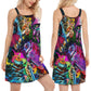 Mysterious Hippie Greeting – Women's Summer Sleeveless V-Neck Camisole Dress