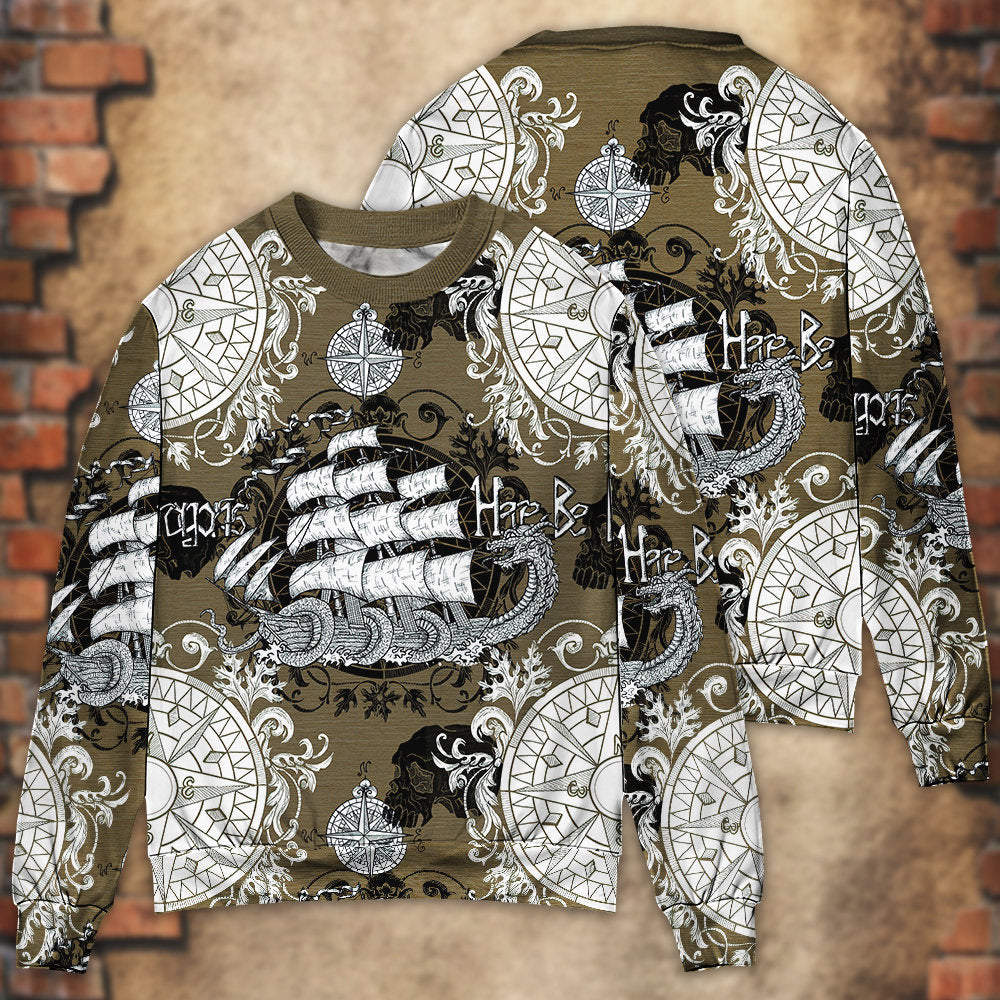 Dragon Old Ship Vintage Anchor Art – Sweater - Ugly Christmas Sweater