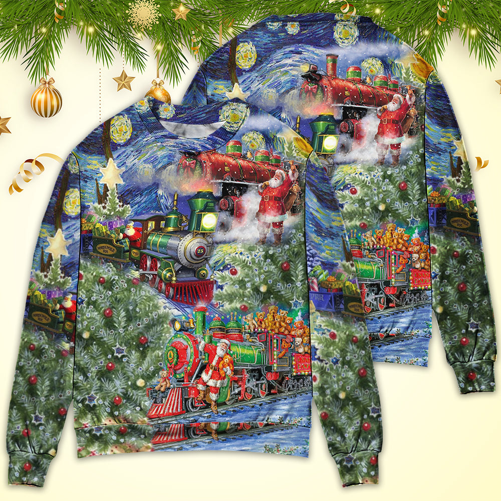 Christmas Gift Train Arrives At The Wharf – Sweater - Ugly Christmas Sweater