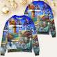 Lighthouse Christmas Santa Shine Like A Light – Sweater - Ugly Christmas Sweater