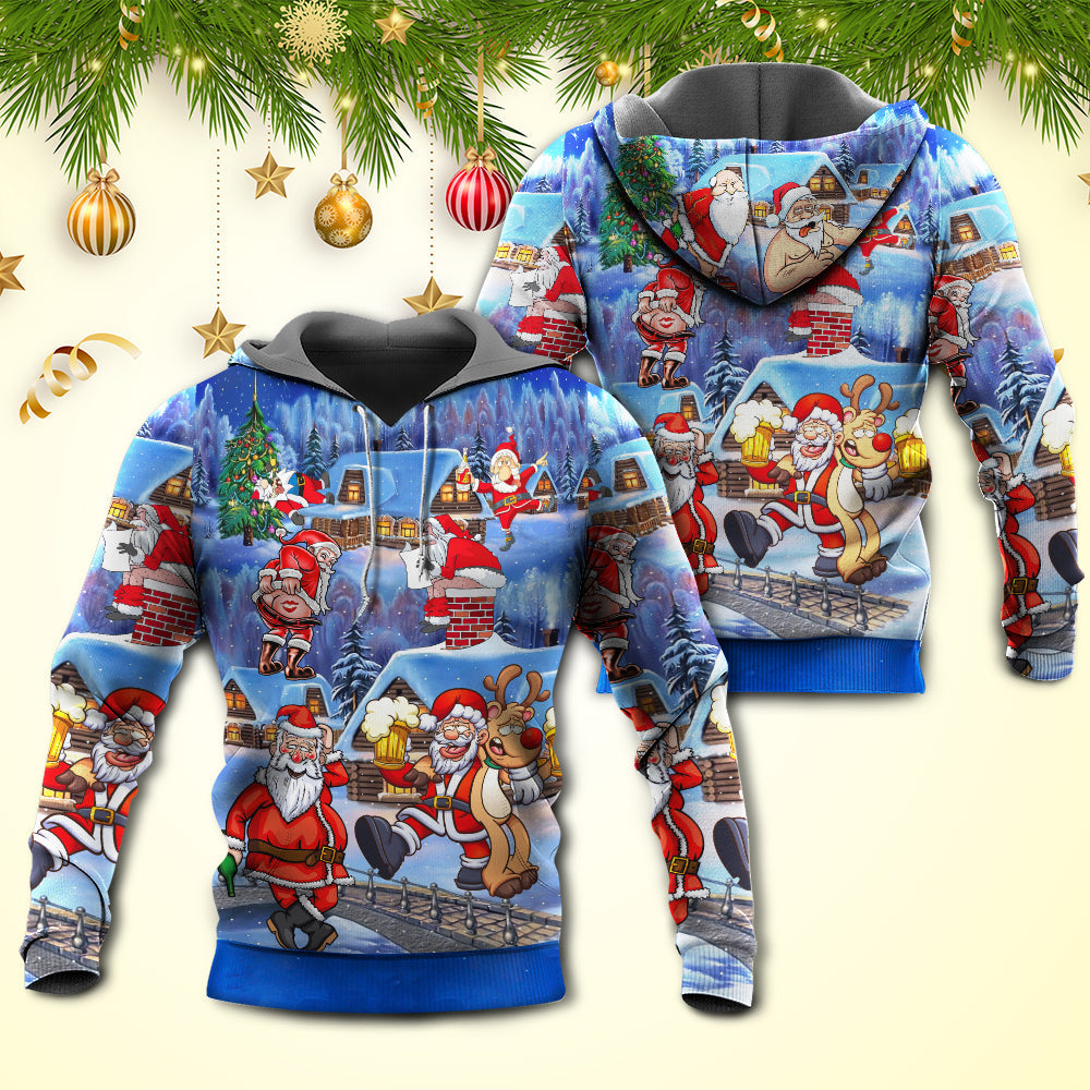Christmas Santa Beer Happy Xmas - Hoodie