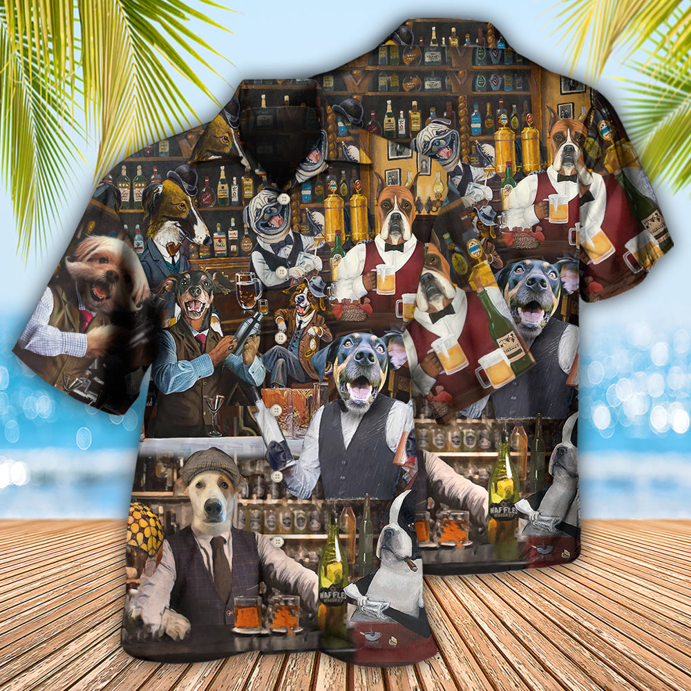 Bartender Dog Mixologist Fun Job Art – Hawaiian Shirt