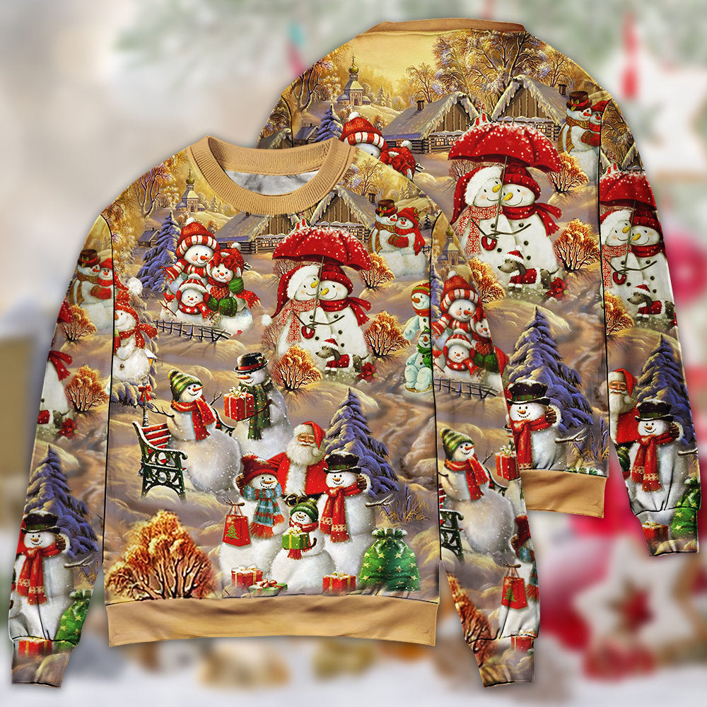 Christmas Snowman Couple Love Xmas – Sweater - Ugly Christmas Sweater