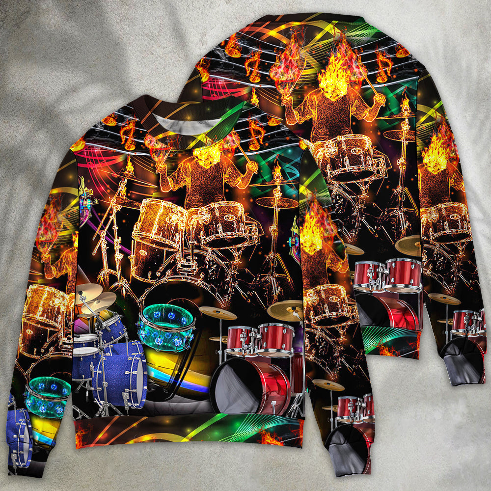 Drum Is My Life Colorful Light Art – Sweater - Ugly Christmas Sweater