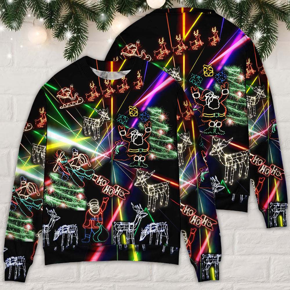 Christmas Tree Neon Art Snowman – Sweater - Ugly Christmas Sweater