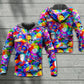 Cat Rainbow Colorful Art Style - 3D Hoodie