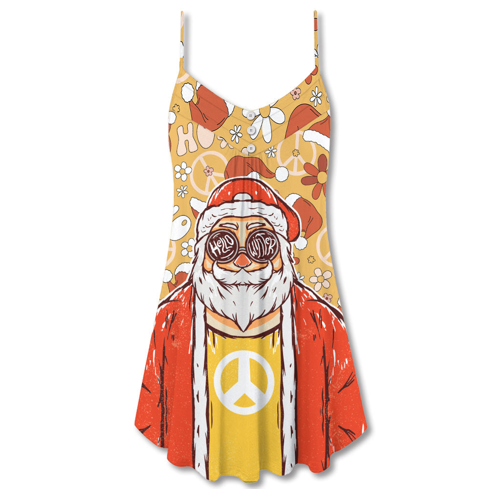 Groovy Santa Holiday – Women's Summer Sleeveless V-Neck Camisole Dress