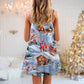 Santa And Gnome Merry Xmas – Women's Summer Sleeveless V-Neck Camisole Dress