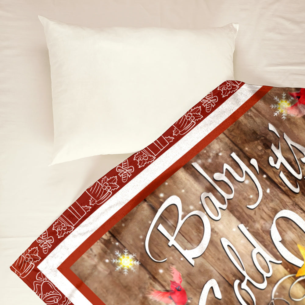 Cardinal Snowman Christmas Flannel Blanket For Living Room And Bedroom Styling