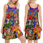 Hippie Feel Freedom Style – Women's Summer Sleeveless V-Neck Camisole Dress