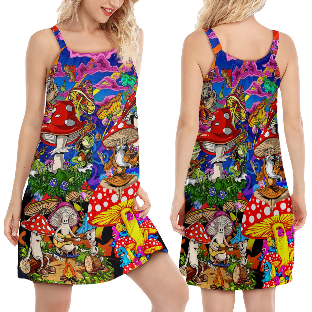 Hippie Feel Freedom Style – Women's Summer Sleeveless V-Neck Camisole Dress