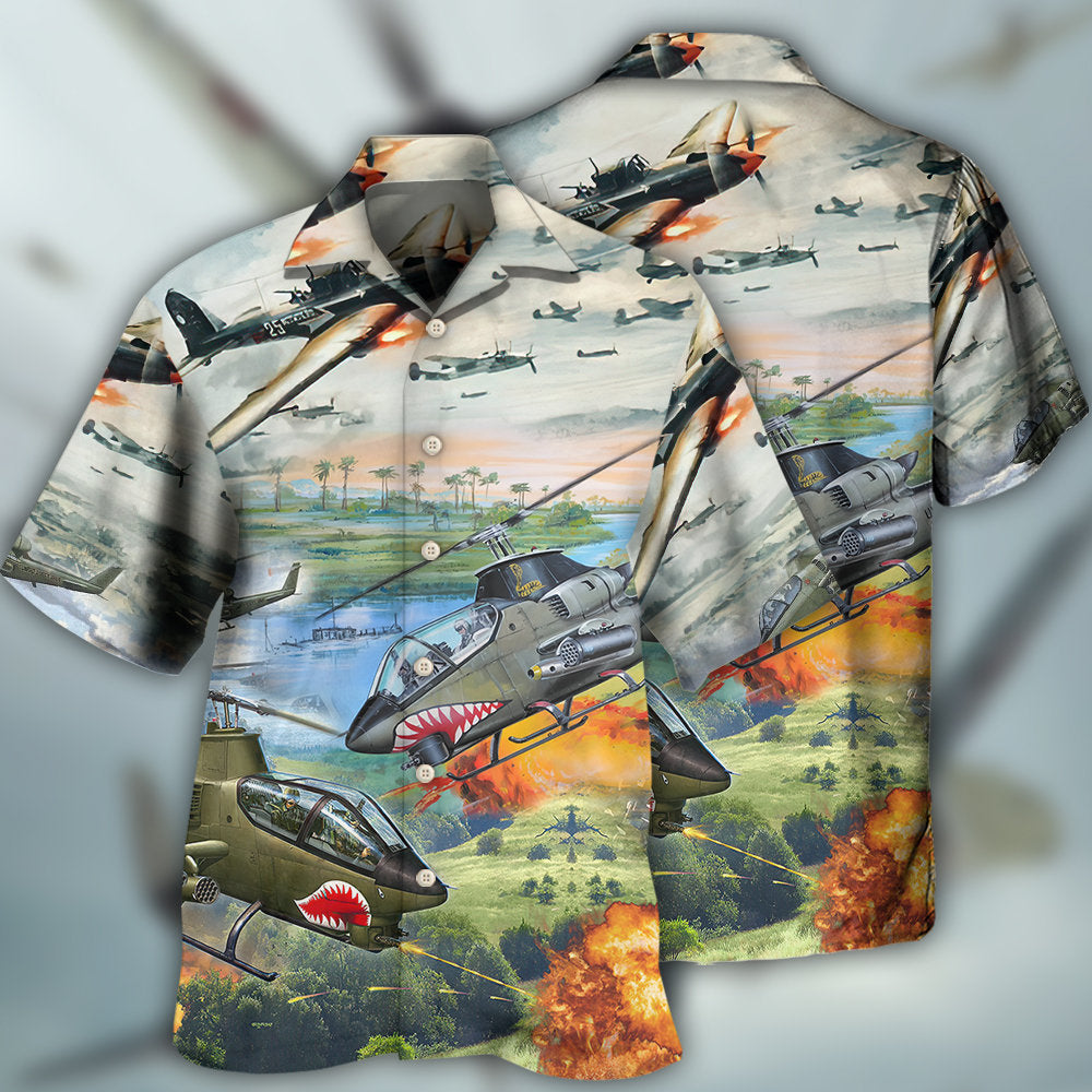 Military Combat Aircraft Aviation - Hawaiian Shirt