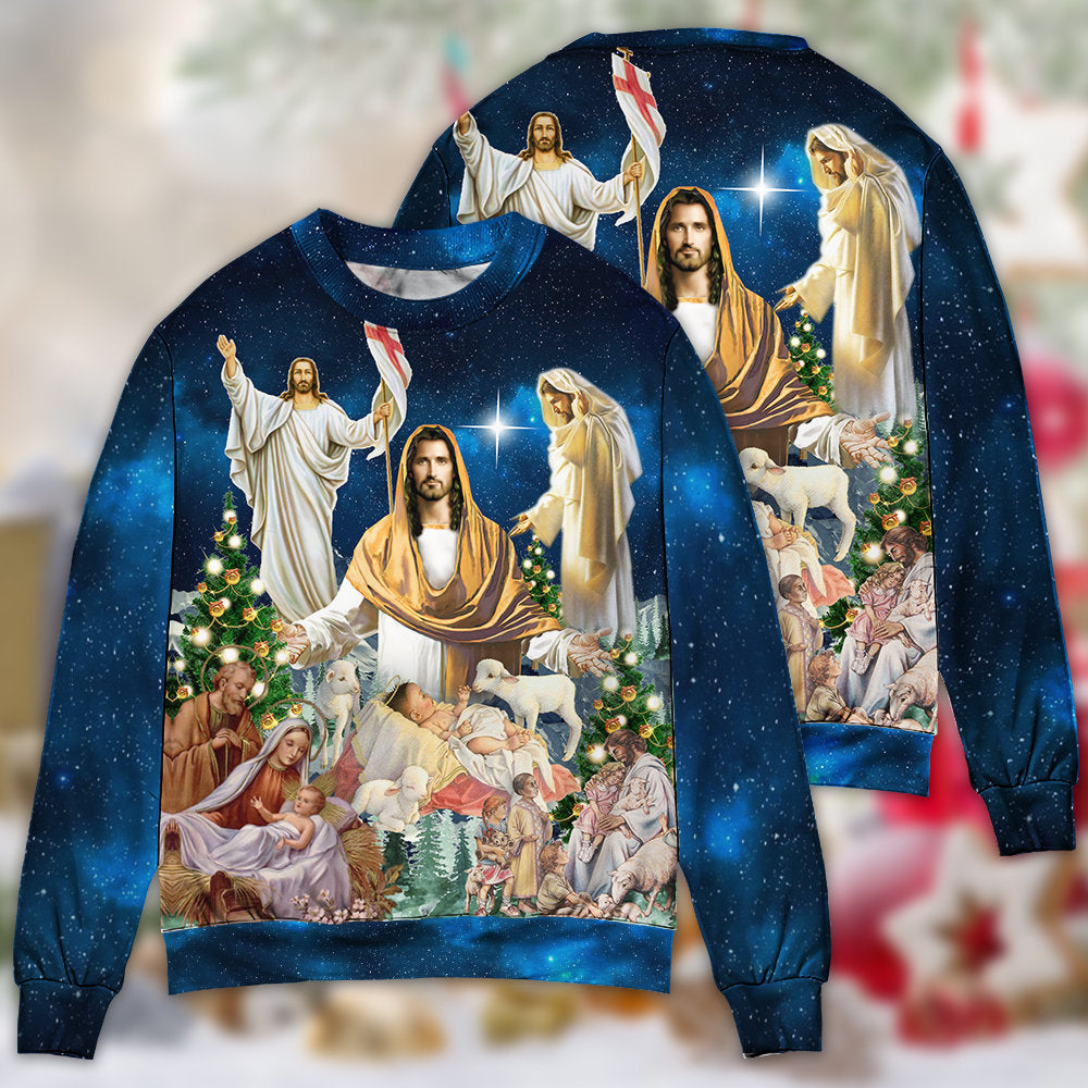 Christmas Miracle Night Faith Art – Sweater - Ugly Christmas Sweater