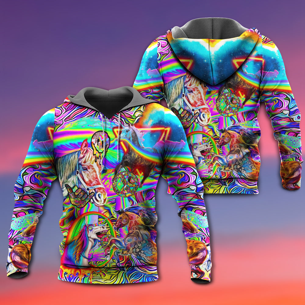 Hippie Horse Running Freedom Art – 3D Hoodie