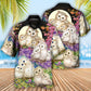 Owl Family With Flowers Art – Hawaiian Shirt