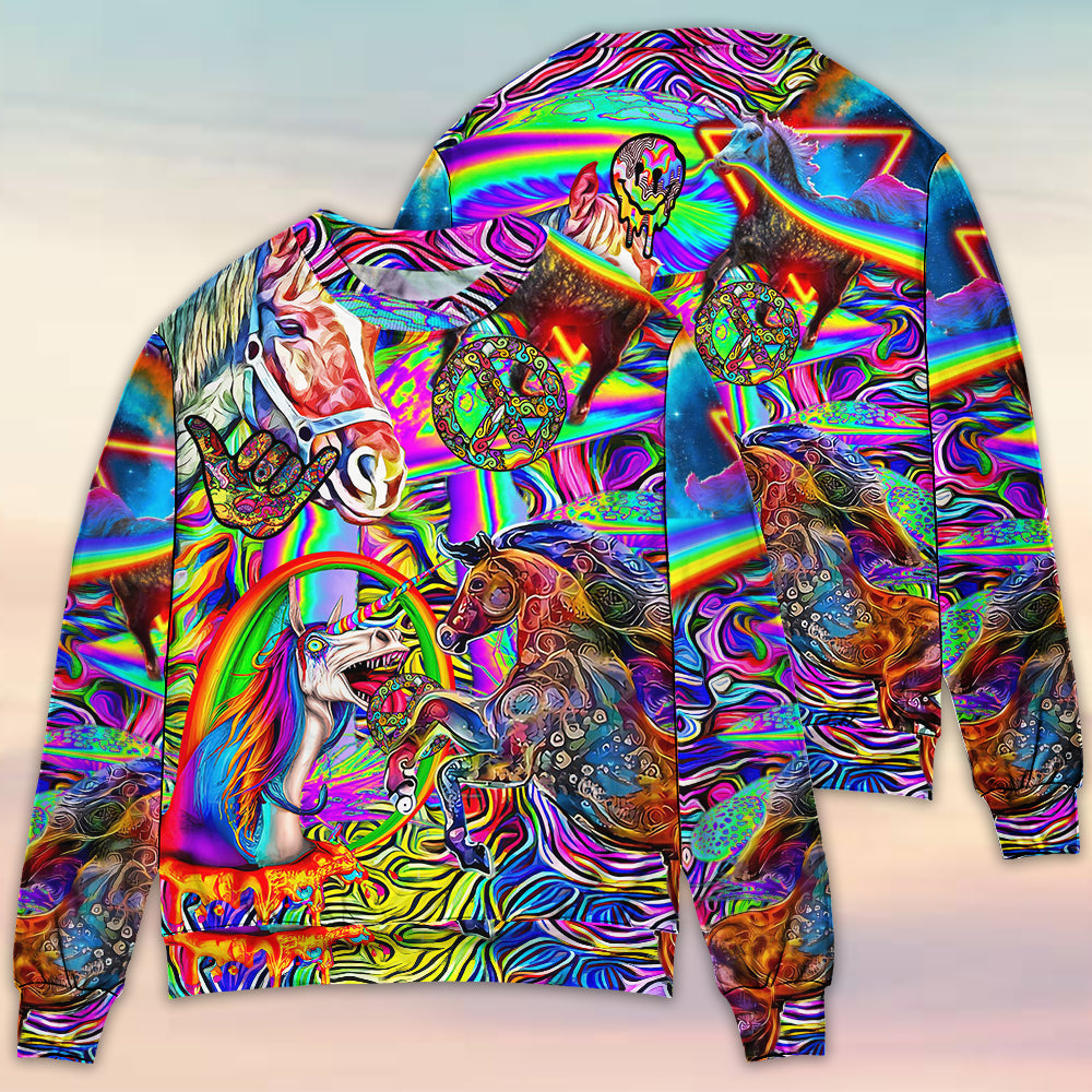 Hippie Horse Free Spirit Run Art – Sweater - Ugly Christmas Sweater