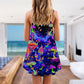 Hippie Mushroom Galaxy Colorful – Women's Summer Sleeveless V-Neck Camisole Dress
