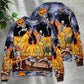Halloween Skeleton Pumpkin Party Art – Sweater - Ugly Christmas Sweater