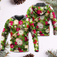 Christmas Fir Tree And Poinsettia Floral - Hoodie