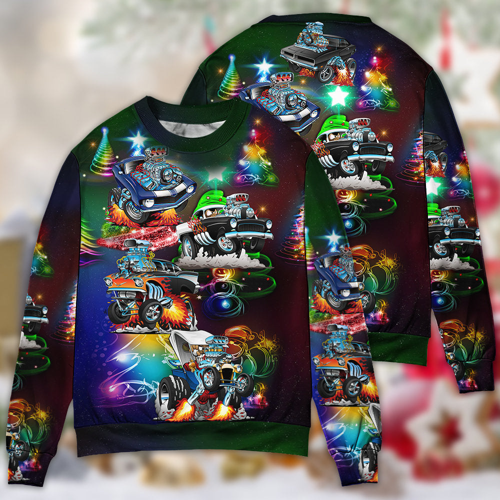 Car Christmas Neon Amazing Style – Sweater - Ugly Christmas Sweater