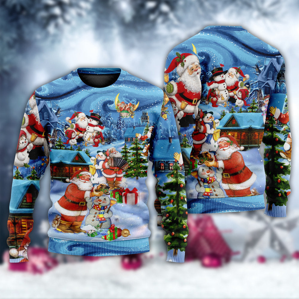 Christmas Santa And Snowman Best Friends – Sweater - Ugly Christmas Sweater