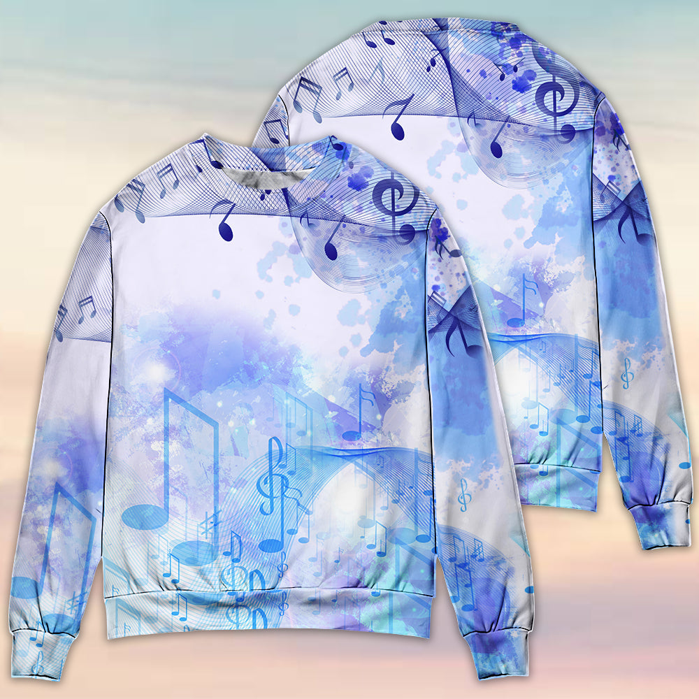 Watercolor Music Notes Art Style – Sweater - Ugly Christmas Sweater