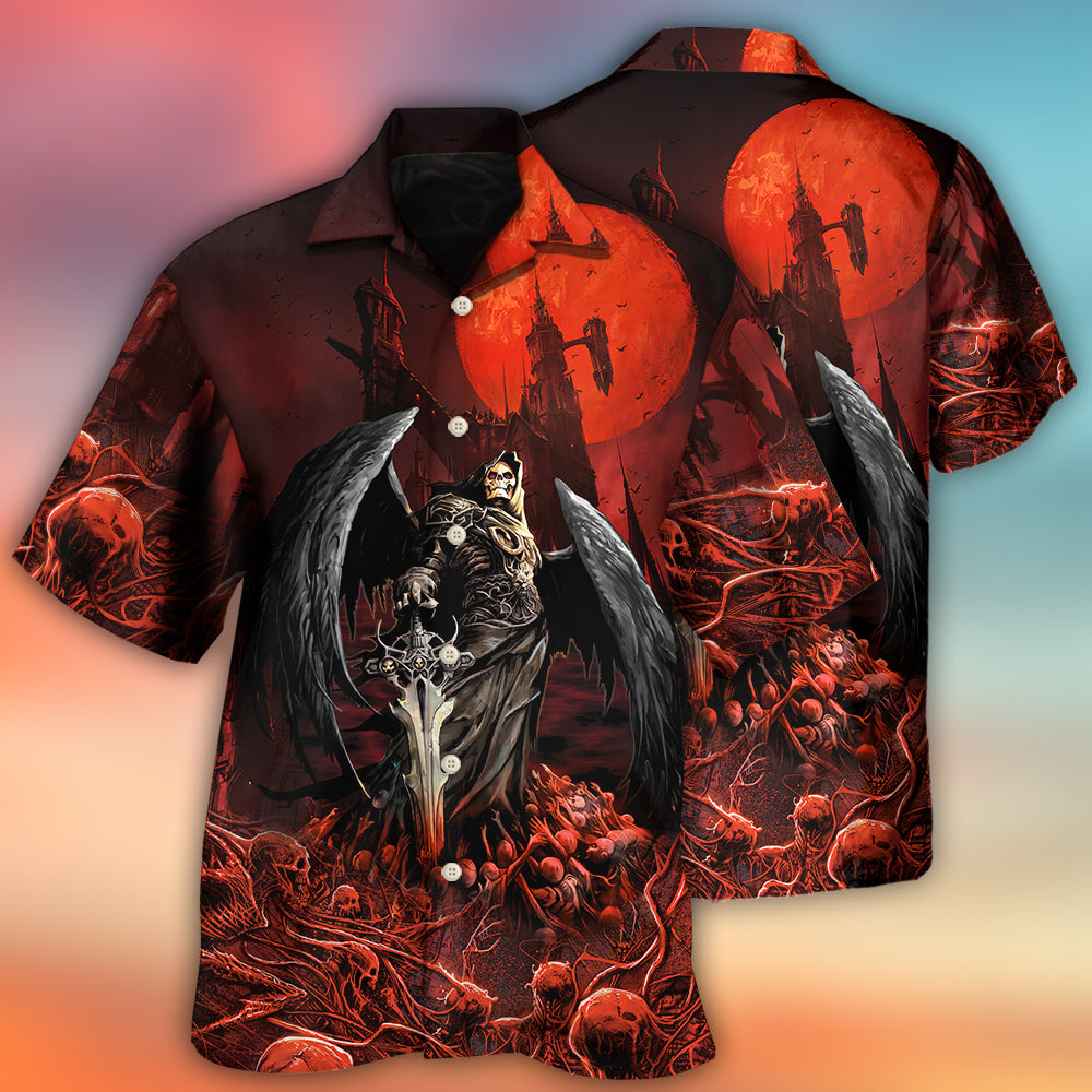 Halloween Skull Dark Night Horror Art – Hawaiian Shirt